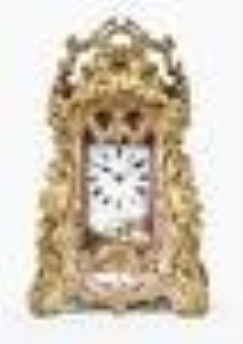 A good later 19th century rococo style enamel paneled carriage clock by Drocourt