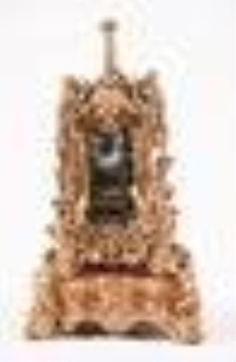 A large and extremely ornate rococo style repeating carriage clock with base signed Oudin