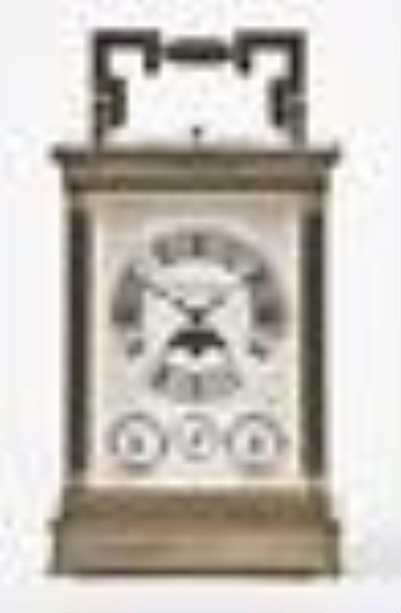 A 20th century Anglaise style repeating carriage clock with calendar by Matthew Norman