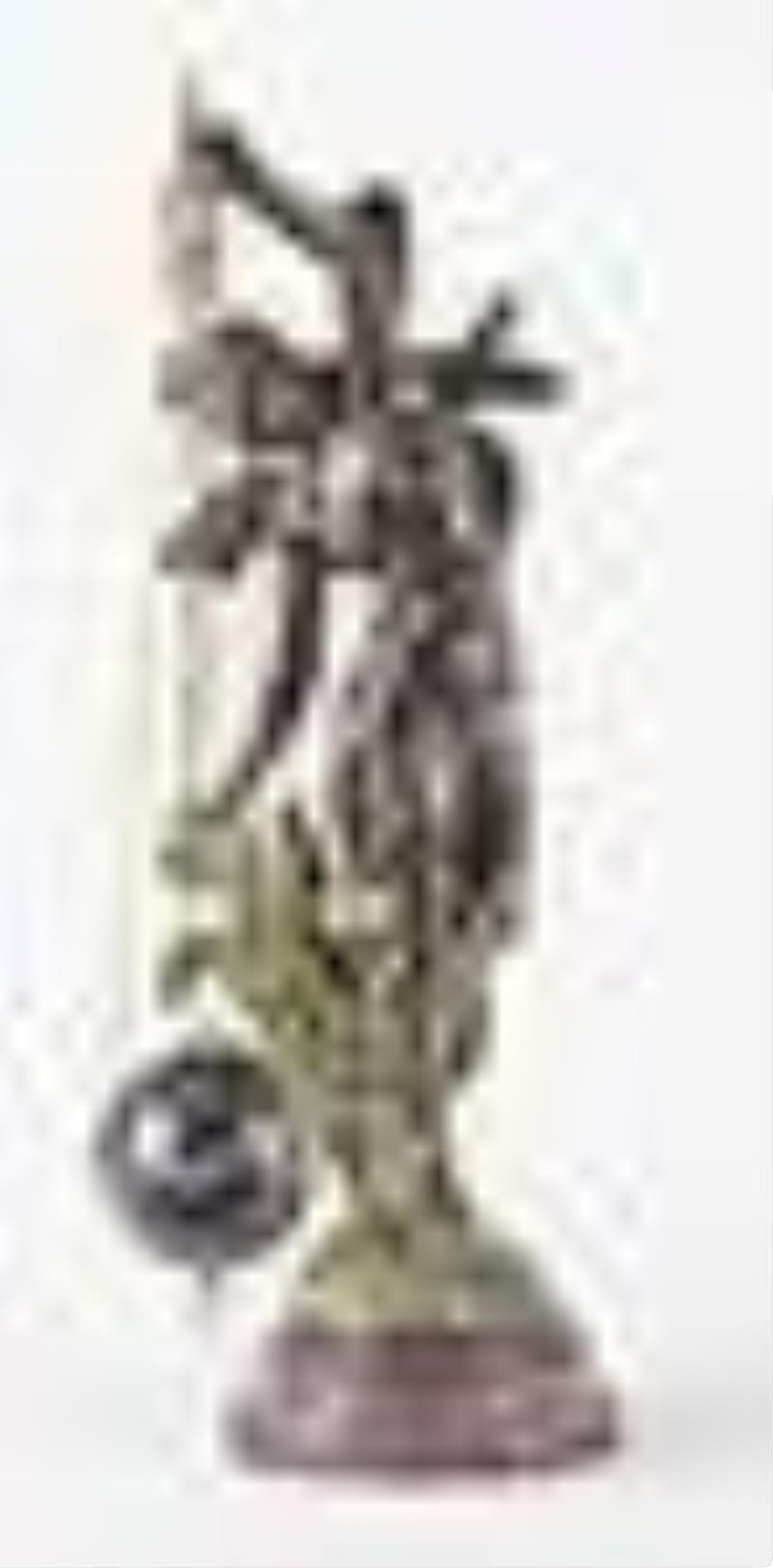 A good late 19th century French figural conical pendulum clock