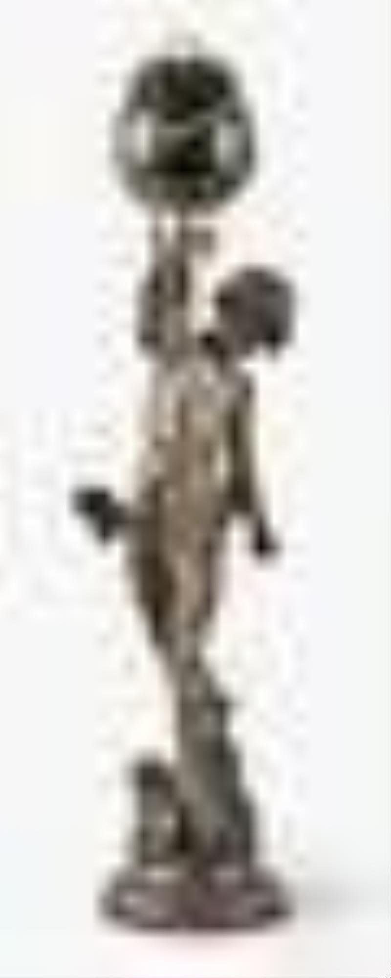 A large late 19th century French figural swinging mystery clock