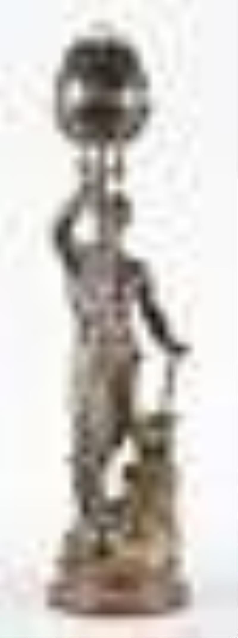 A large turn of the 20th century French figural swinging mystery clock