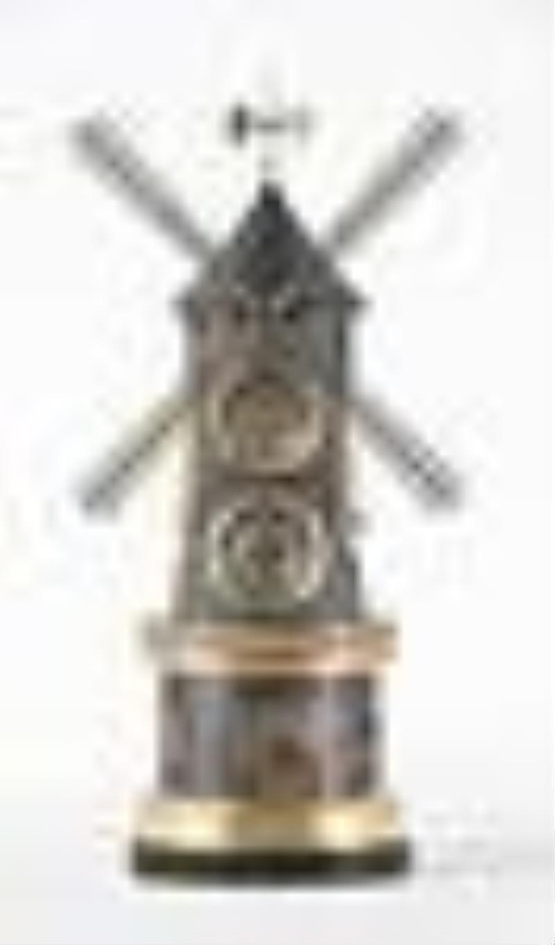 A good late 19th century French windmill form industrial clock