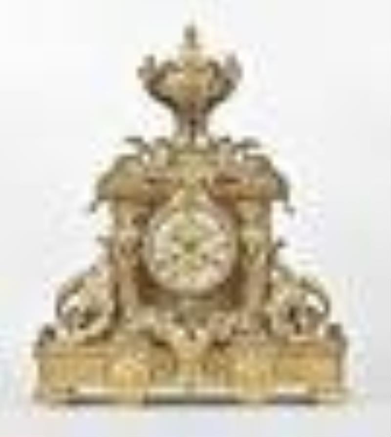 A very large and impressive Victorian era French gilt bronze mantel clock