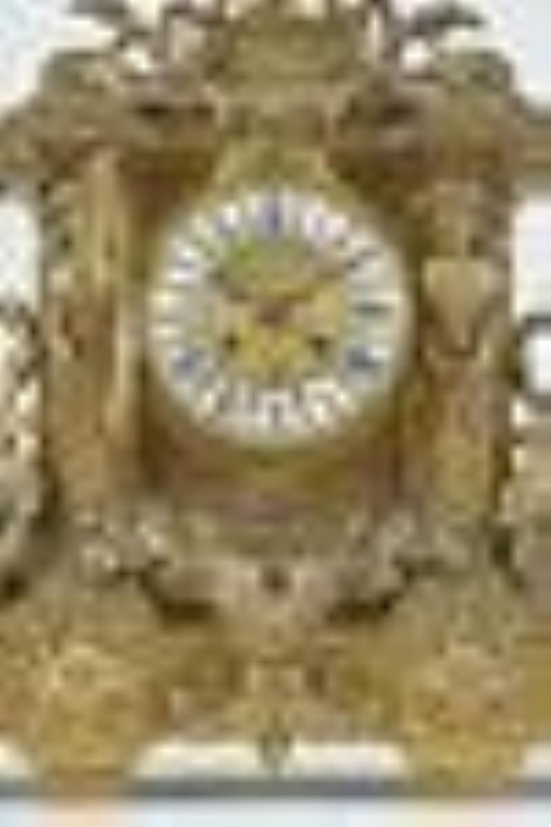 A very large and impressive Victorian era French gilt bronze mantel clock