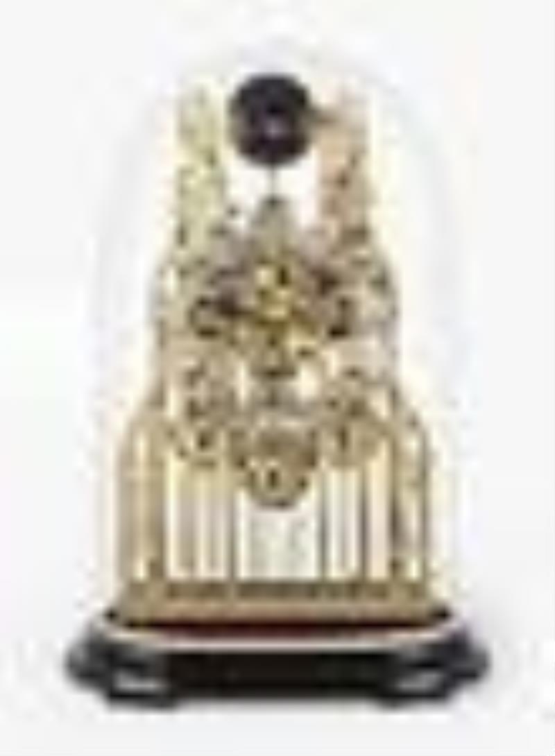 A large three train York Minster skeleton clock attributed to Evans