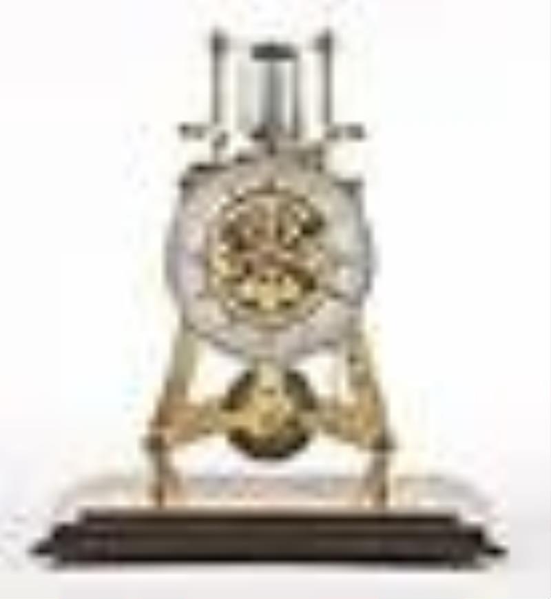 A 20th century skeleton clock with chronometer escapement by E.J. Dent & Co. Ltd. London
