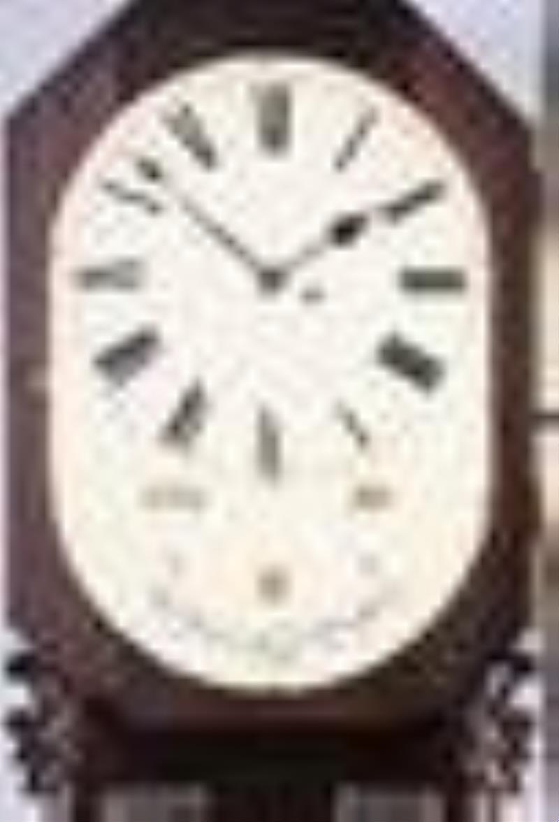 An unusual mid 19th century English drop dial calendar clock signed George Taylor