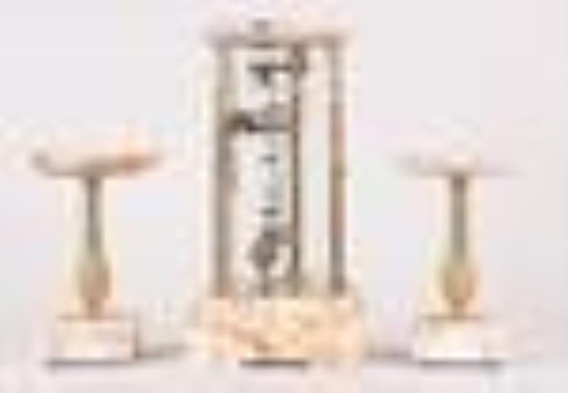A good early 20th century three piece Bulle mantel clock garniture