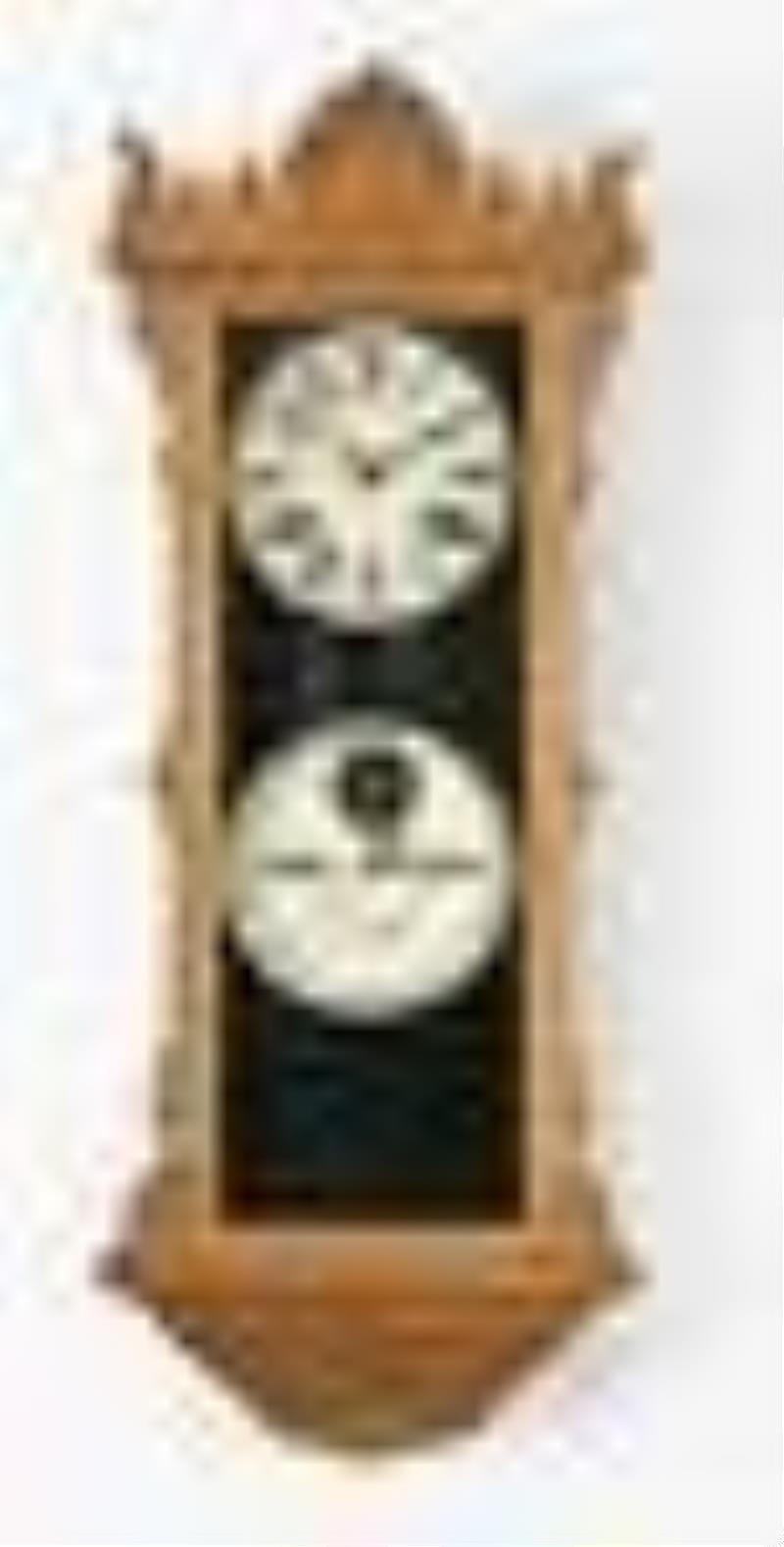 Ithaca Advertising Index hanging calendar clock