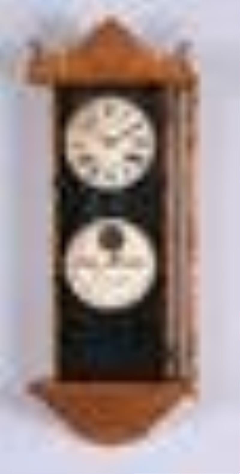 Ithaca Advertising Index hanging calendar clock