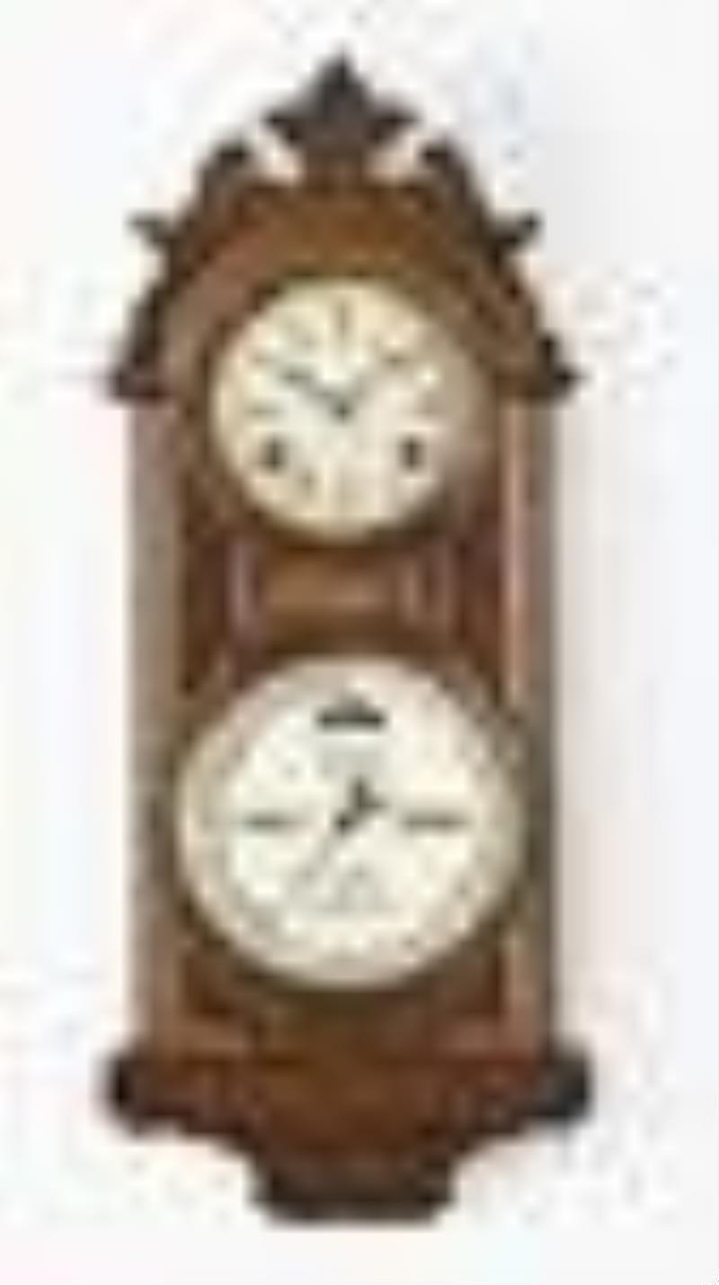 Ithaca Checker Board Hanging Calendar Clock