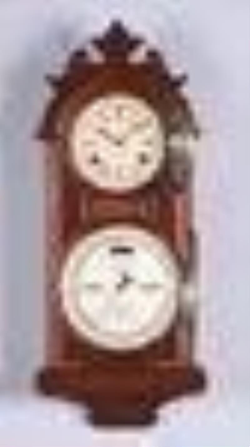 Ithaca Checker Board Hanging Calendar Clock