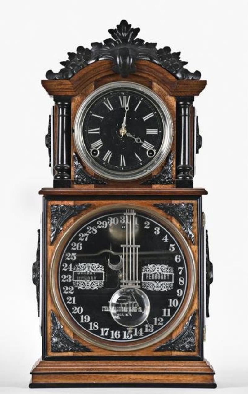 Ithaca No. 3 1/2 Parlor Shelf Calendar Clock