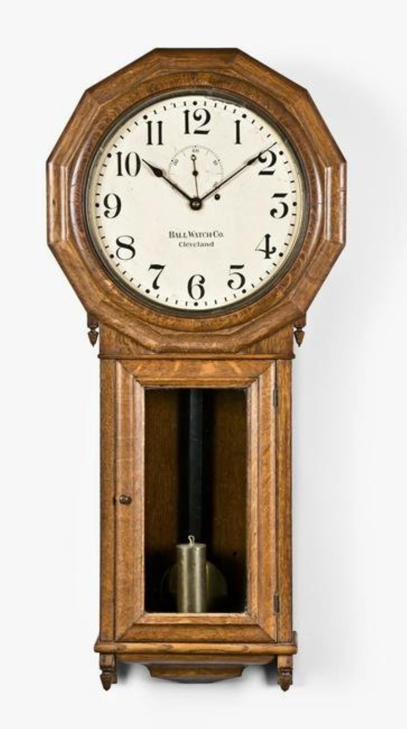 Seth Thomas Clock Co. Regulator No. 3 hanging clock for Ball Watch Co.