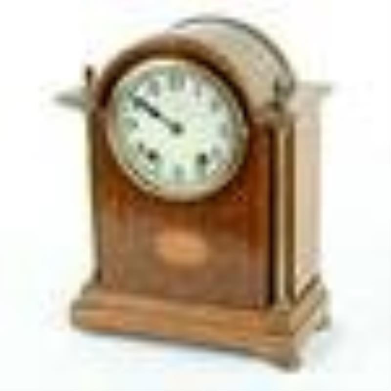 1900s English Timed Strike Round Top Mantel Clock