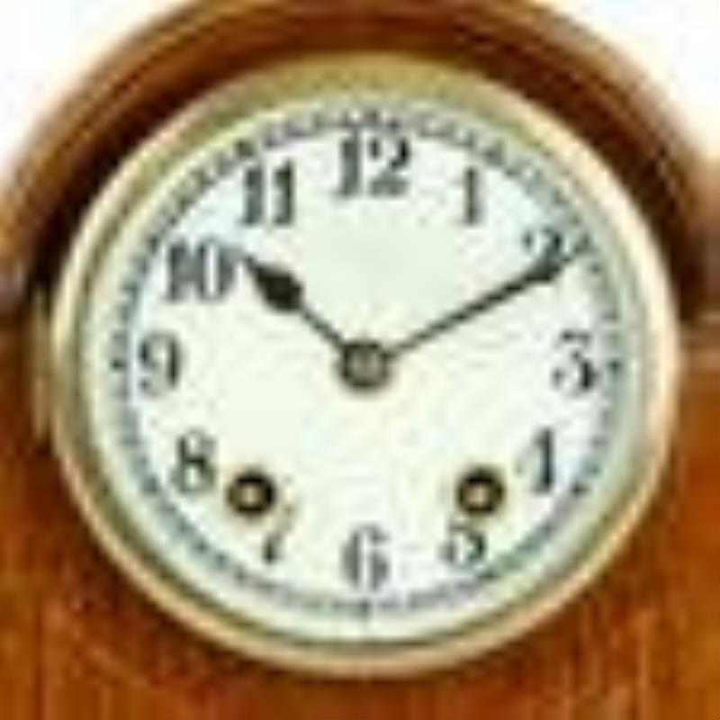 1900s English Timed Strike Round Top Mantel Clock