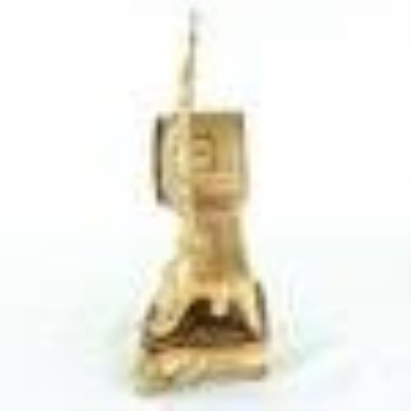 1880s Brass French Pedestal Clock with Key