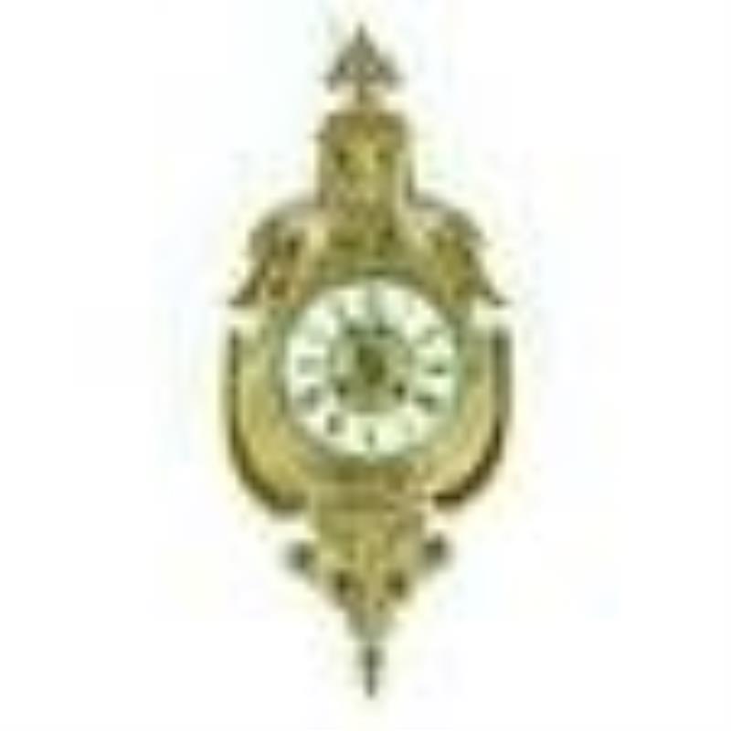 1890s French Time and Strike Brass Wall Clock