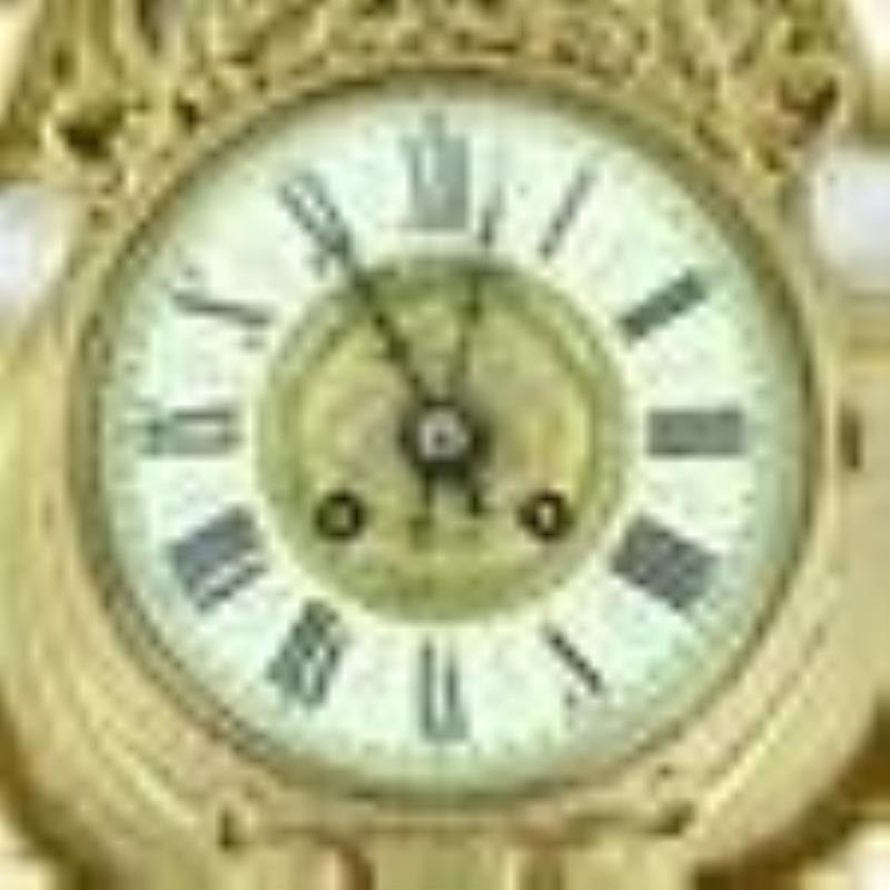 1890s French Time and Strike Brass Wall Clock