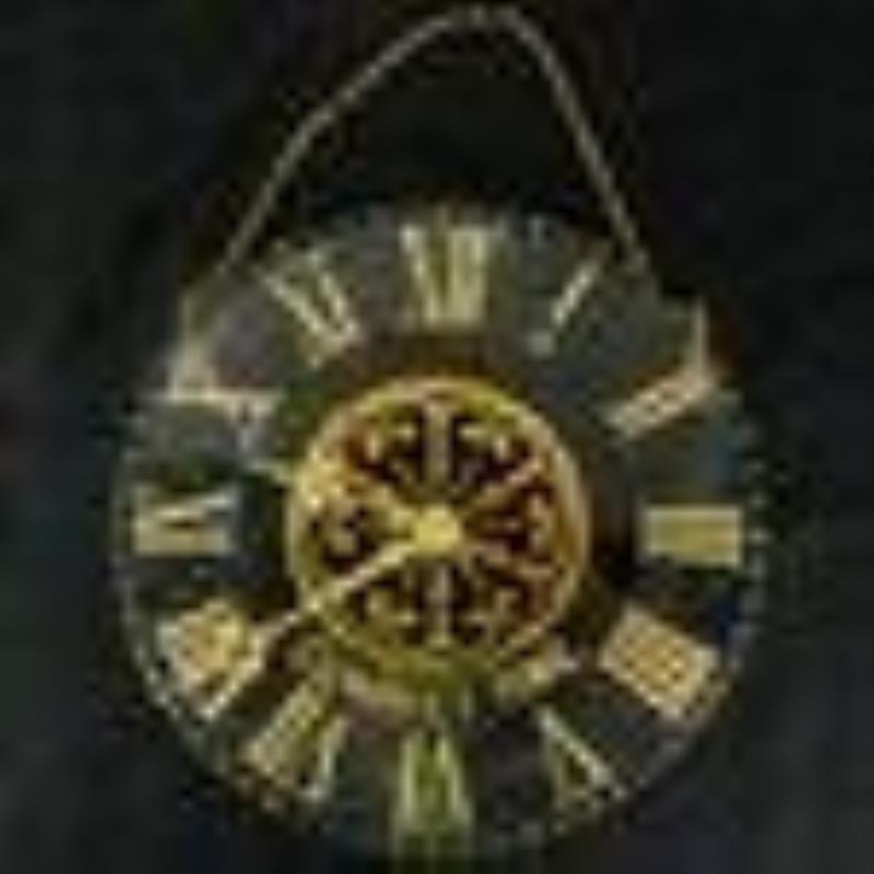 Reverse Gilt Painted Glass Wall Clock