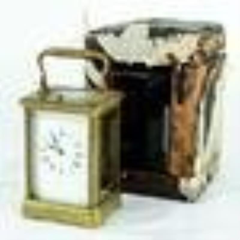 1860s Time Only Carriage Clock with Original Case