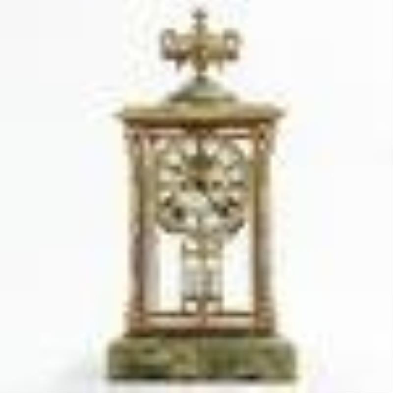Ansonia Jade Style Crystal Regulator 8-Day Clock
