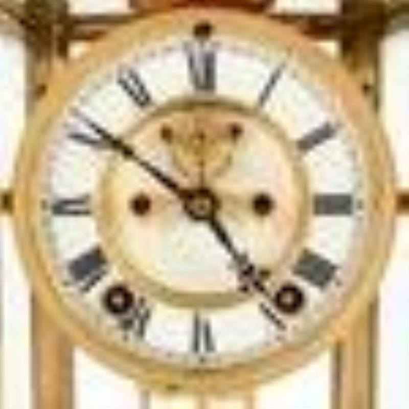 Ansonia Jade Style Crystal Regulator 8-Day Clock