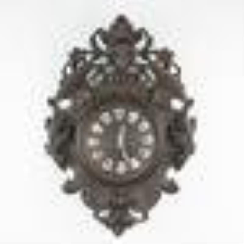 1890s 8 Day French Wooden Gallery Wall Clock