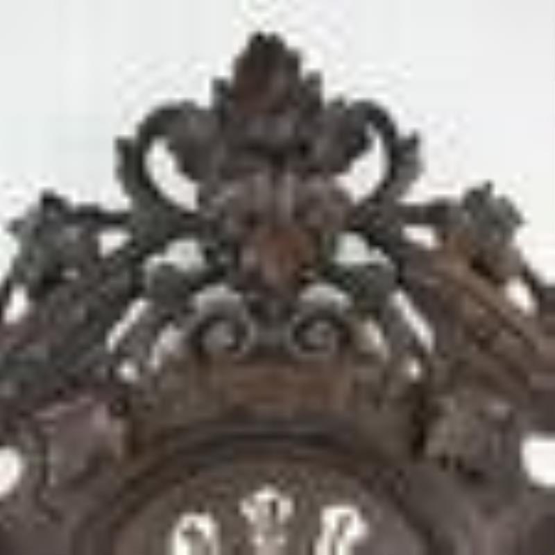 1890s 8 Day French Wooden Gallery Wall Clock