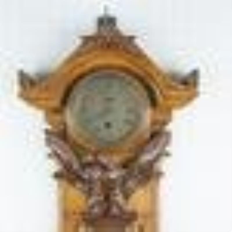 Unsigned 1890s Antique Barometer Time Only Clock