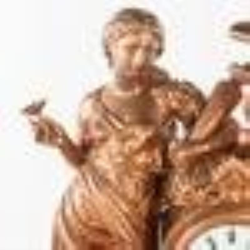 1890s French Pot Metal Parlor Clock