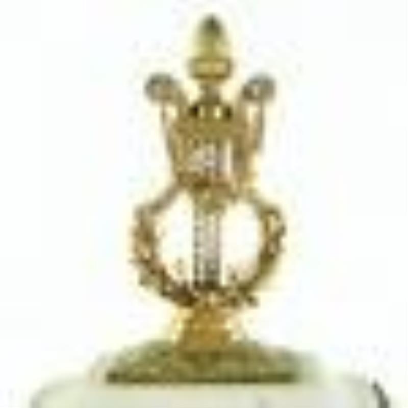 1890s White Marble French Clock Candelabra Set