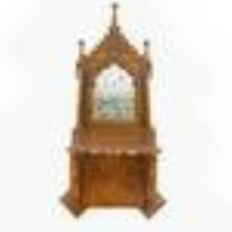 Ornate Triple Fusee Bracket 8-Bell Clock w/ Shelf