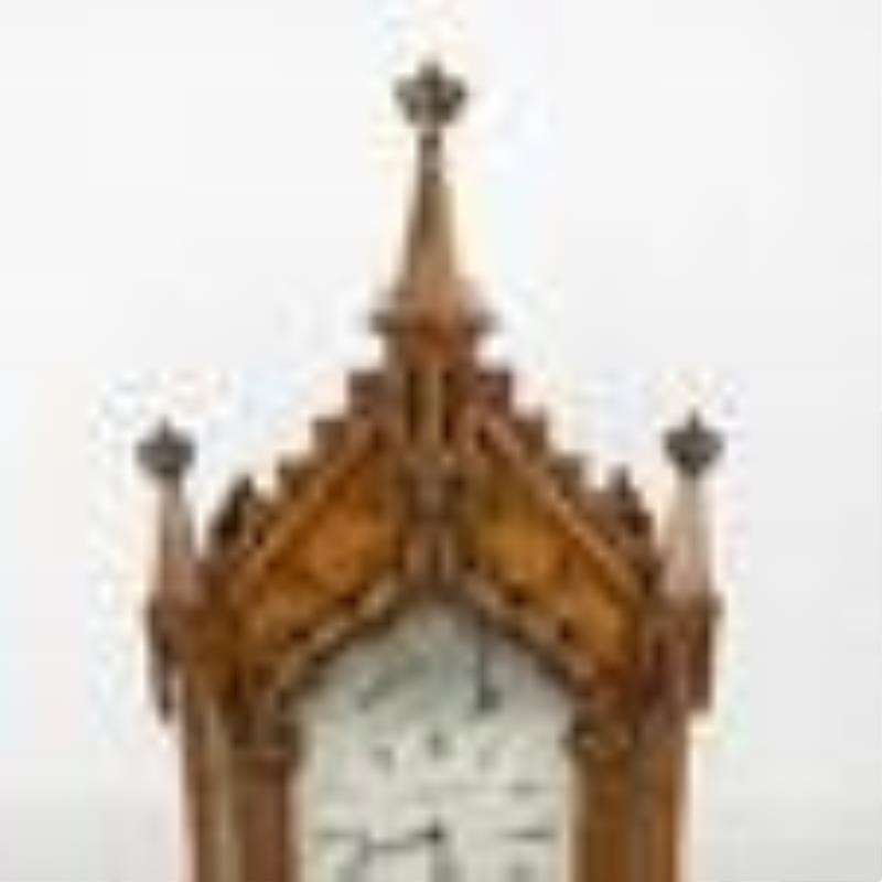 Ornate Triple Fusee Bracket 8-Bell Clock w/ Shelf