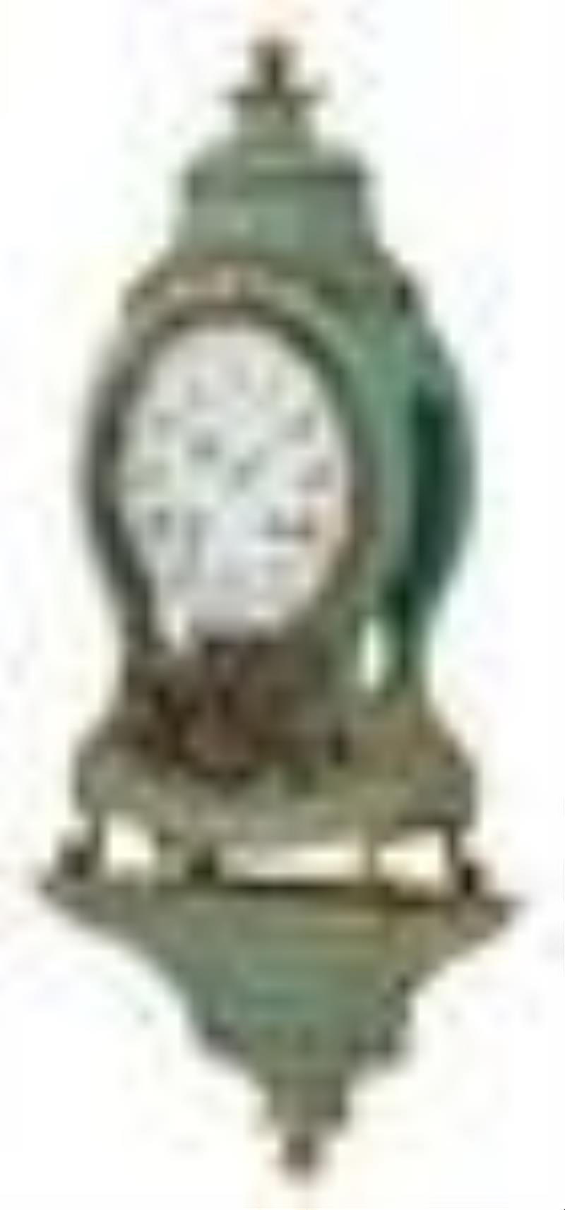 French Painted Wood Bracket Clock