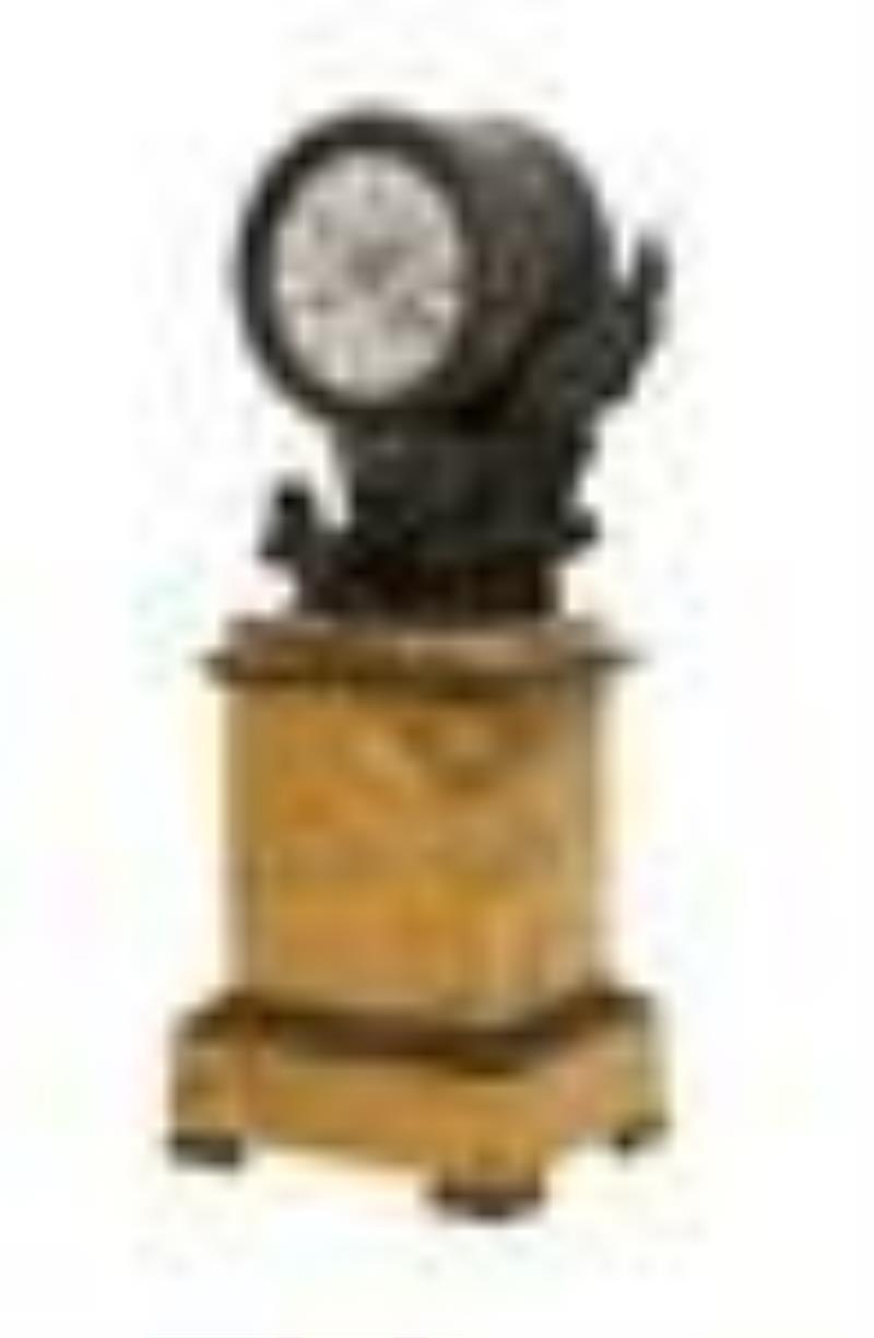 French Louis-Philippe Bronze and Marble Clock