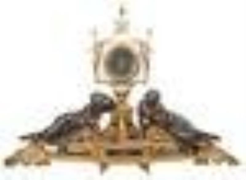 French Figural Bronze Mantle Clock