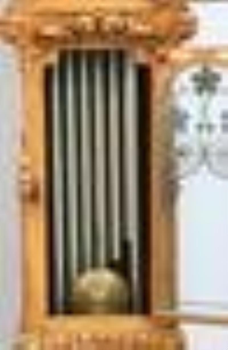 Carved Oak Herschedes/Revere 7 Tube Chiming Hall Clock