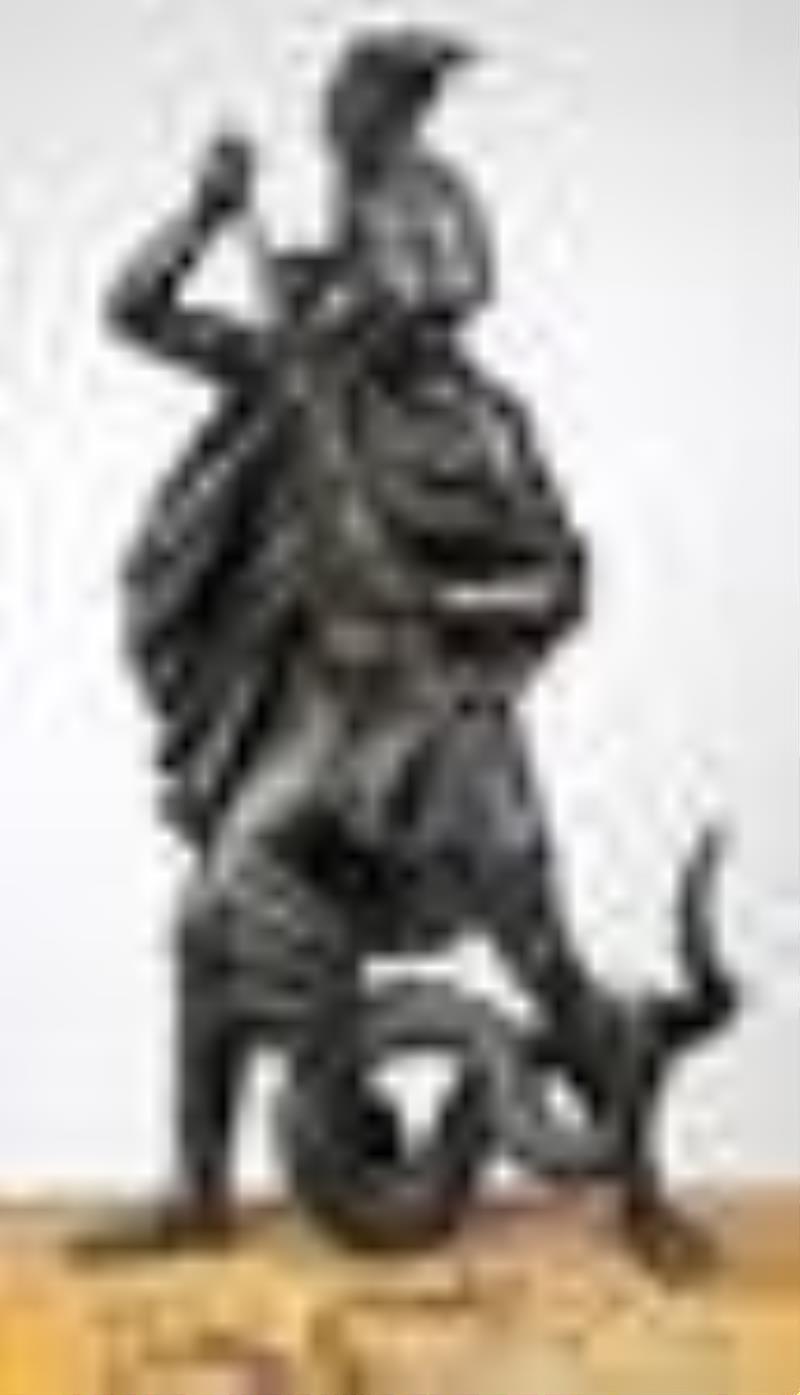 French marble and bronze figural mantle clock