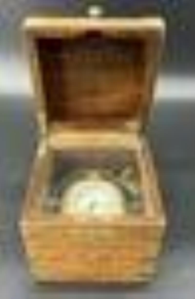 Vintage Waltham Watch Co. Nautical 8 Day Chronometer Clock in Original Case