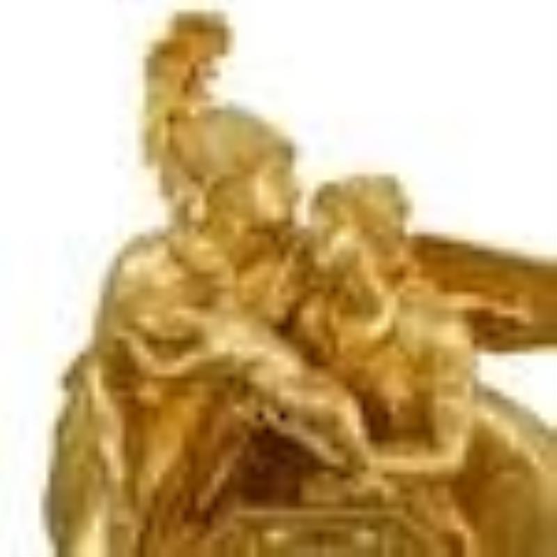 Important Gilt Bronze Empire Mantle Clock Attrib. Claude Galle