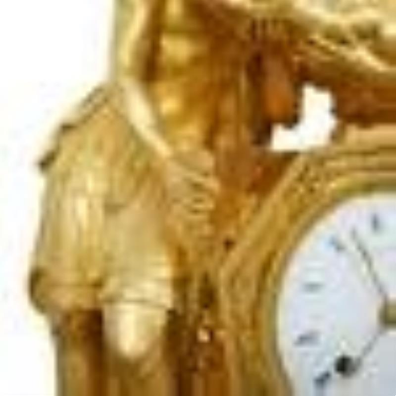 Important Gilt Bronze Empire Mantle Clock Attrib. Claude Galle