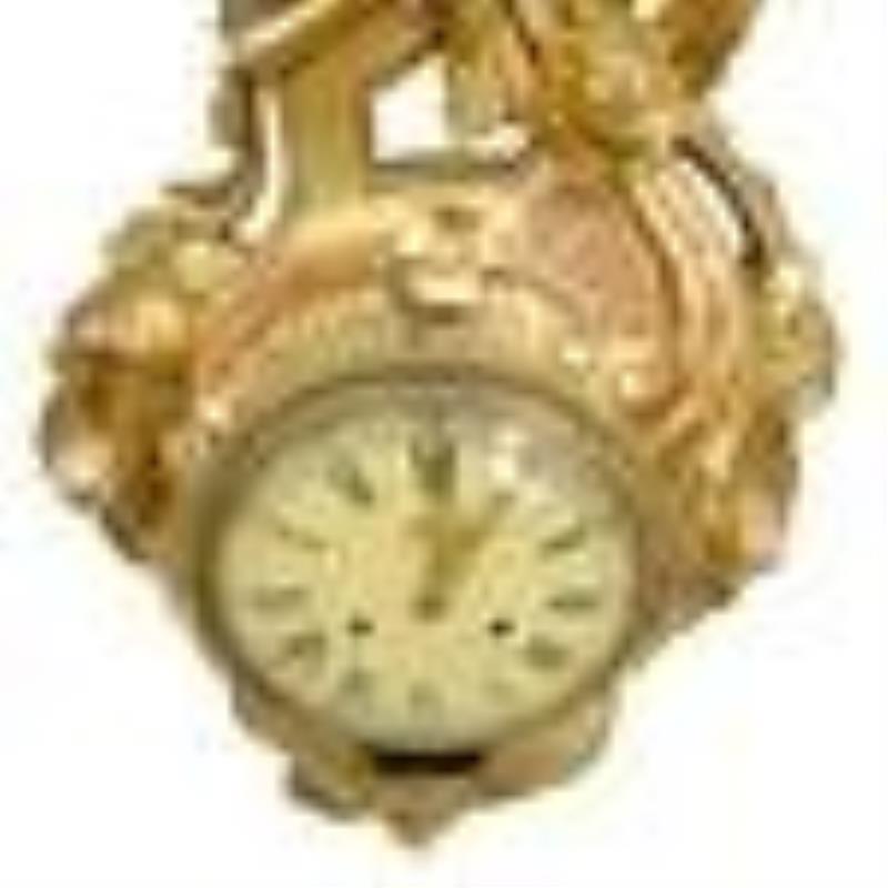 Antique Swedish Giltwood Cartel Clock