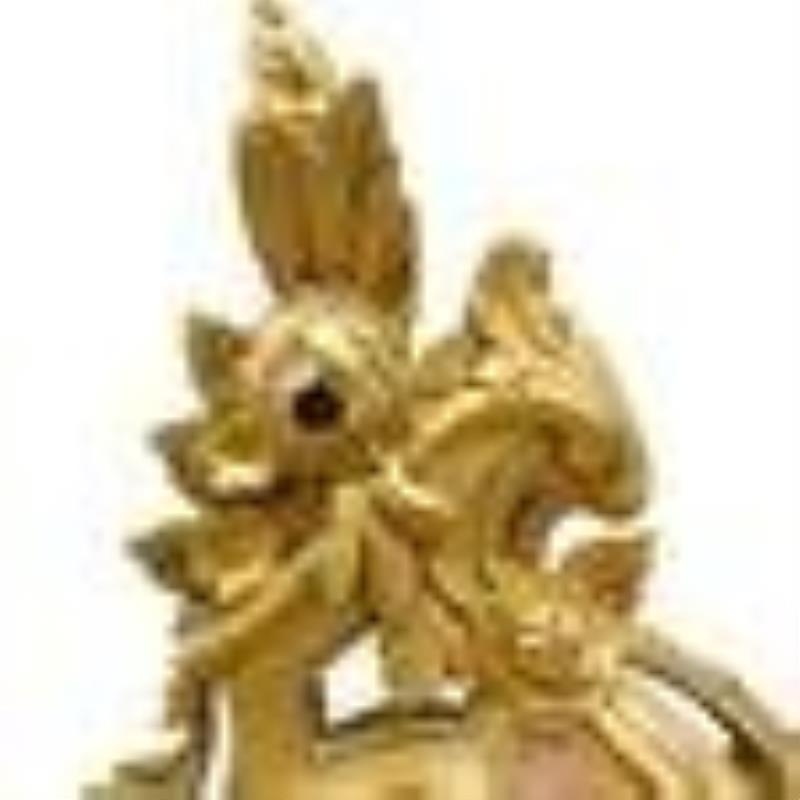 Antique Swedish Giltwood Cartel Clock