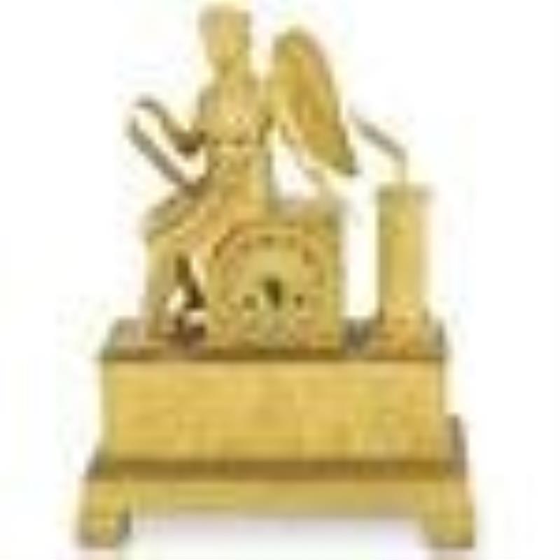 French Empire Gilt Bronze Clock