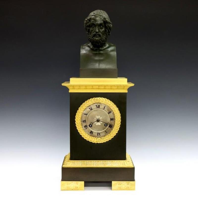 French Empire Bronze Mantel Clock