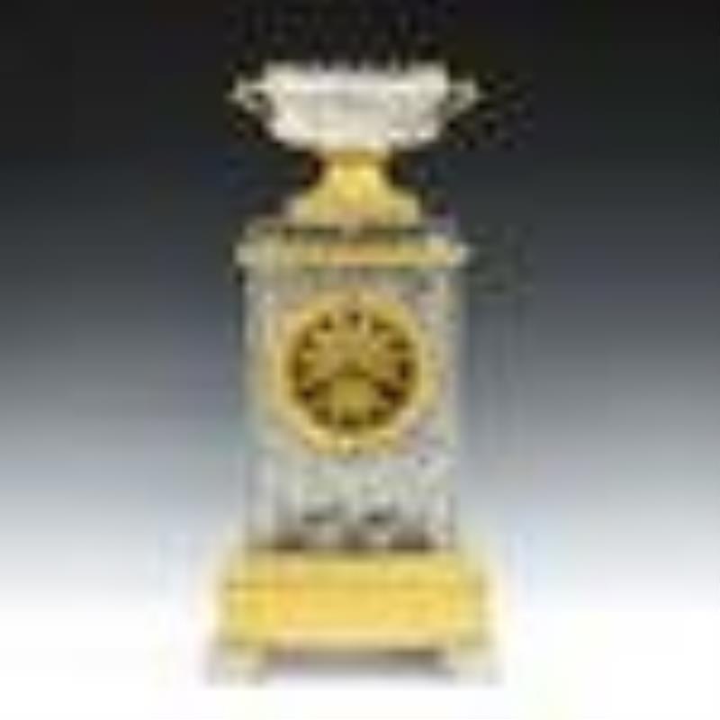 French Empire Crystal Mantel Clock