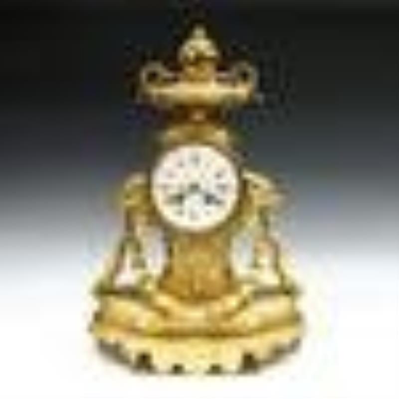 French Bronze Mantel Clock