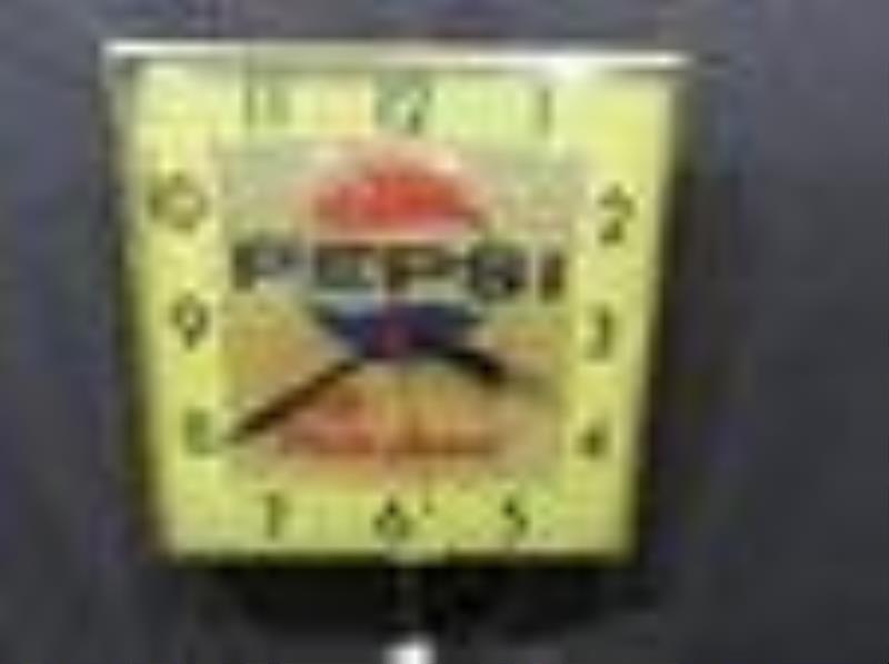 Pepsi say "Pepsi, please" lighted clock